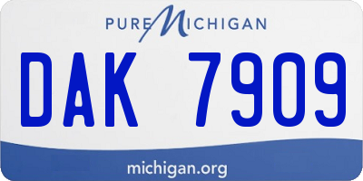 MI license plate DAK7909