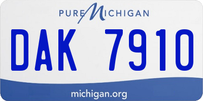MI license plate DAK7910