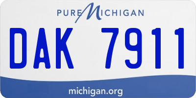 MI license plate DAK7911