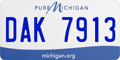 MI license plate DAK7913