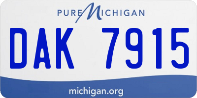 MI license plate DAK7915