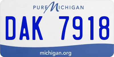 MI license plate DAK7918