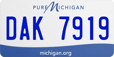 MI license plate DAK7919