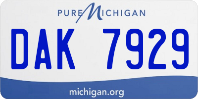 MI license plate DAK7929