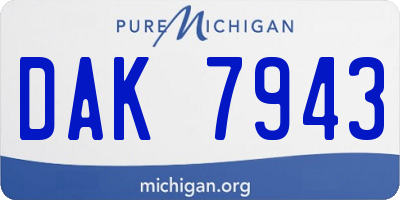 MI license plate DAK7943