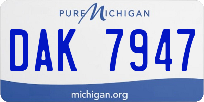 MI license plate DAK7947