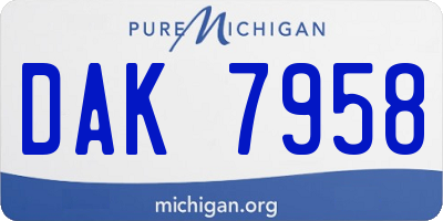 MI license plate DAK7958