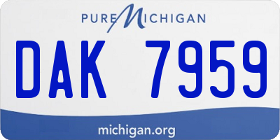 MI license plate DAK7959