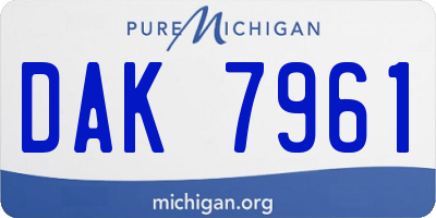 MI license plate DAK7961
