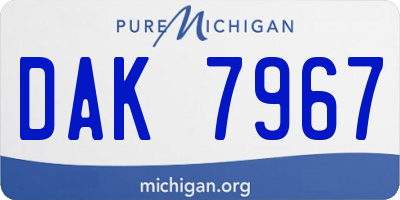MI license plate DAK7967