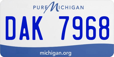 MI license plate DAK7968