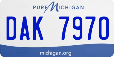 MI license plate DAK7970