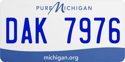 MI license plate DAK7976