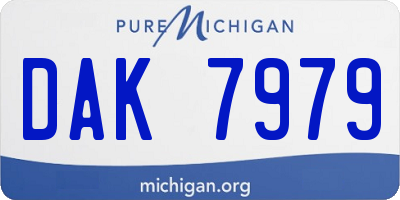 MI license plate DAK7979