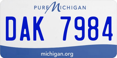MI license plate DAK7984