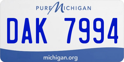 MI license plate DAK7994