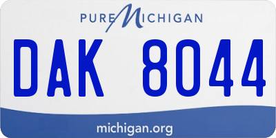 MI license plate DAK8044