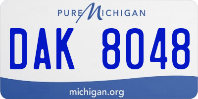 MI license plate DAK8048