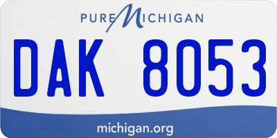 MI license plate DAK8053