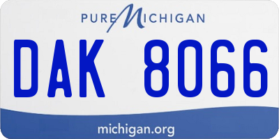 MI license plate DAK8066
