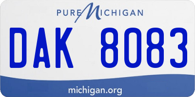 MI license plate DAK8083