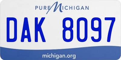 MI license plate DAK8097