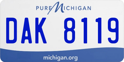 MI license plate DAK8119