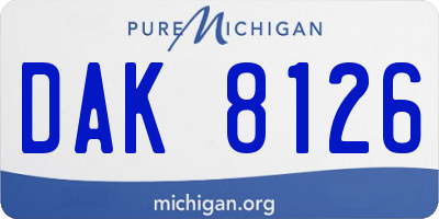 MI license plate DAK8126