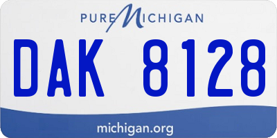 MI license plate DAK8128