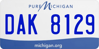 MI license plate DAK8129