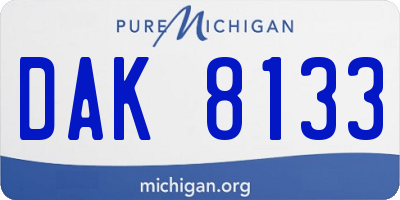 MI license plate DAK8133