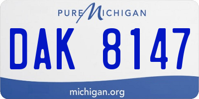 MI license plate DAK8147