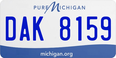 MI license plate DAK8159