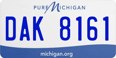 MI license plate DAK8161