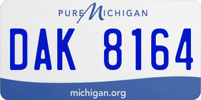 MI license plate DAK8164