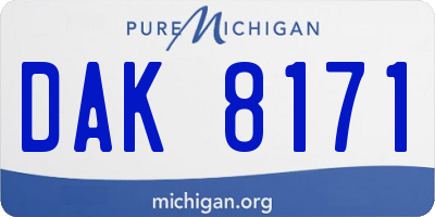 MI license plate DAK8171