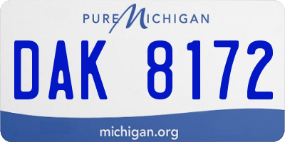 MI license plate DAK8172