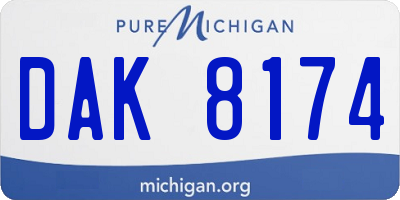MI license plate DAK8174
