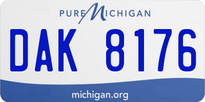 MI license plate DAK8176