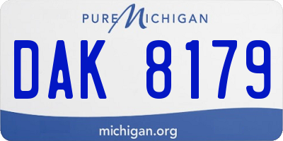 MI license plate DAK8179