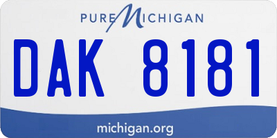 MI license plate DAK8181