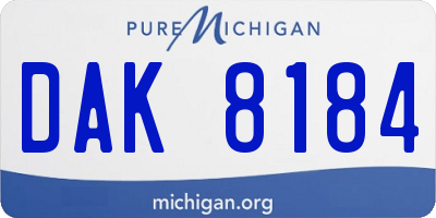 MI license plate DAK8184