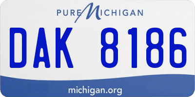MI license plate DAK8186