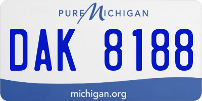 MI license plate DAK8188