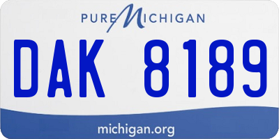 MI license plate DAK8189