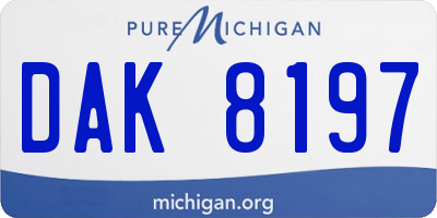 MI license plate DAK8197