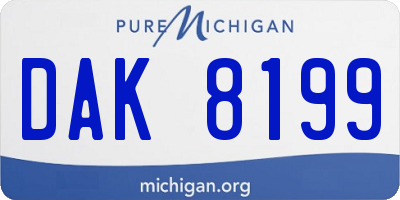 MI license plate DAK8199