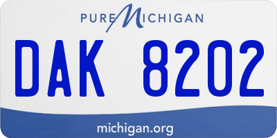 MI license plate DAK8202