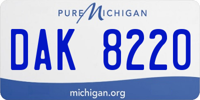 MI license plate DAK8220