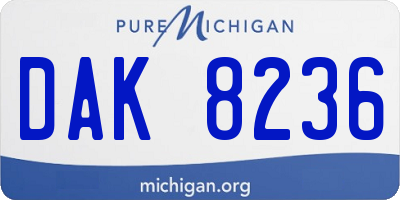 MI license plate DAK8236